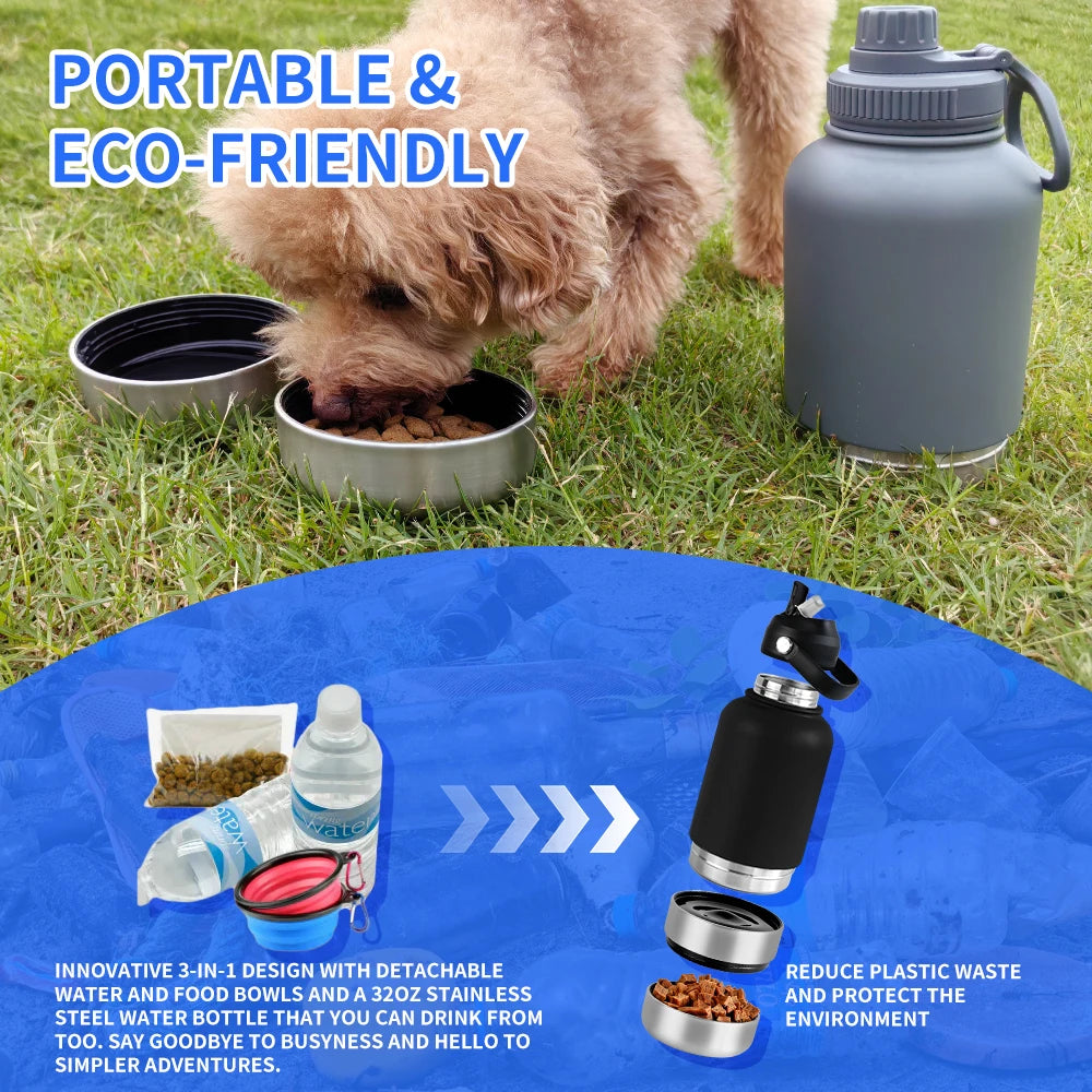 3 in 1 Stainless Steel Pet Bottle